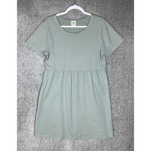 Vintage Varsity Sport Dress Womens Size Small Green Cotton Short Sleeve USA Made